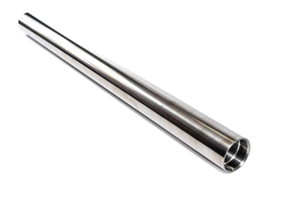 Battery pressure housing 51.850 inch: polished metal barrel with internal threading